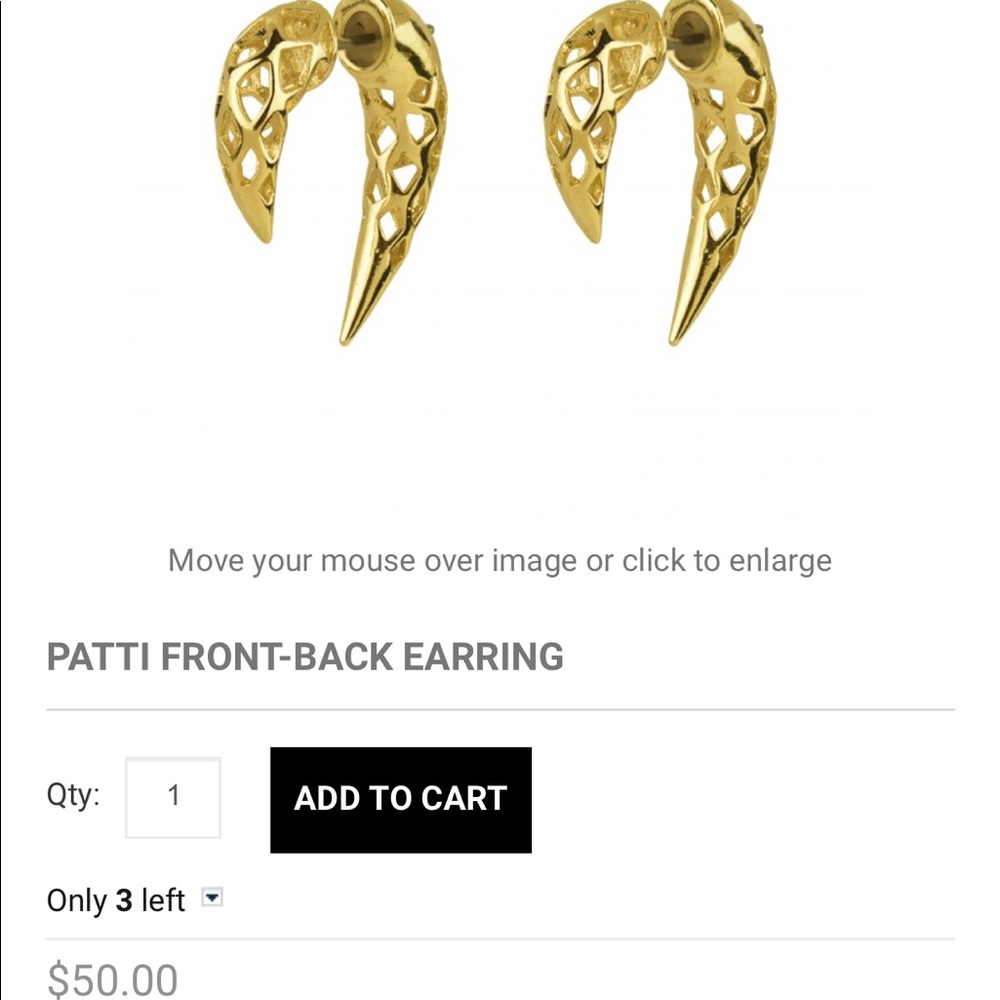 NEW Noir “Patti”rose gold colored 2 sided earrings